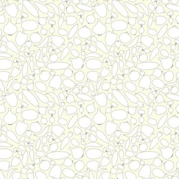 Seamless Vegetables Pattern Outline Series Stock Illustration