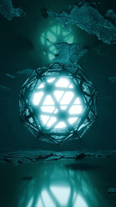 Seamless vertical background, static camera, glowing blue energy sphere rotation Stock Footage 291690941