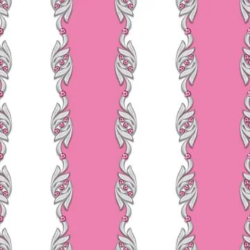 Seamless vertical pattern with silver jewelry Illustrazione stock