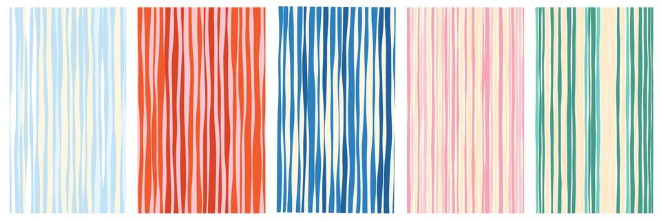 Seamless Vertical Stripe Pattern in Vibrant Colors Stock Illustration