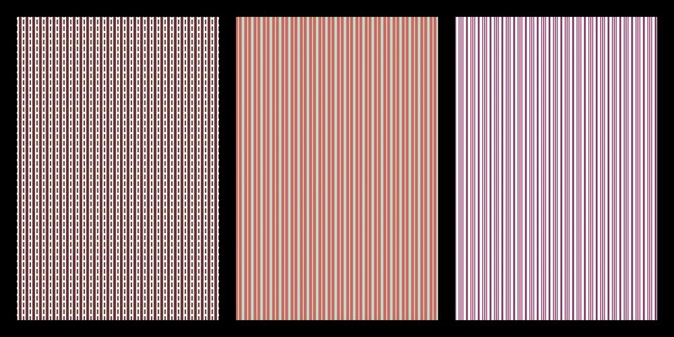 Seamless vertical stripe patterns in different color palettes and styles Stock Illustration