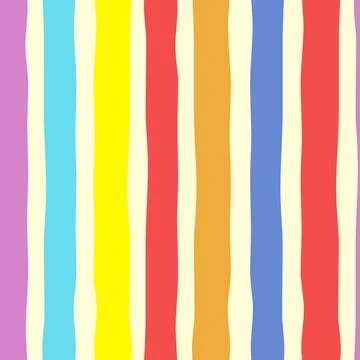 Seamless vertical striped pattern 70s style. Retro cartoon funny 70s background Stock Illustration