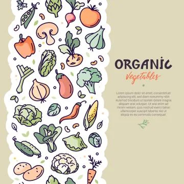 Seamless vertical vegan pattern with vegetables. Illustrazione stock