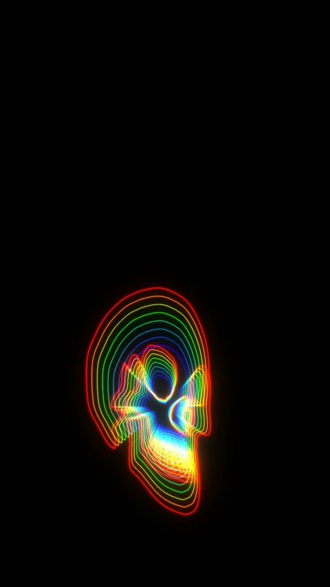 Seamless vertical video animation of glowing jelly skull. Funny halloween Video stock 317544322