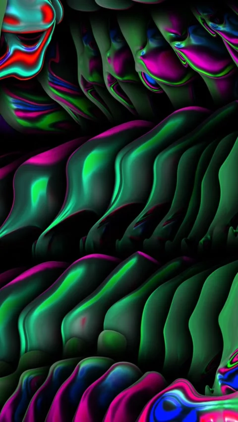 Seamless vertical video animation of liquid skulls with echo trail effect. Stock-Footage 317183390