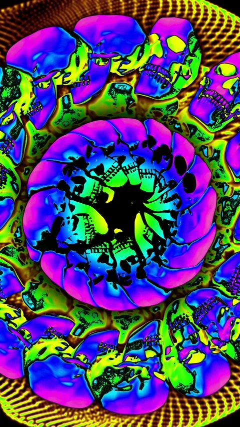 Seamless vertical video animation of psychedelic swirl of rainbow walking 库存影片 318743342