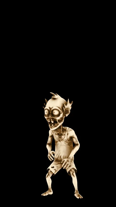 Seamless vertical video animation of a standing zombie idle  isolated with Video stock 316984011
