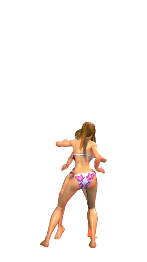 Seamless vertical video of caucasian bikini girls dancing. Funny cgi summer Видео 340336097
