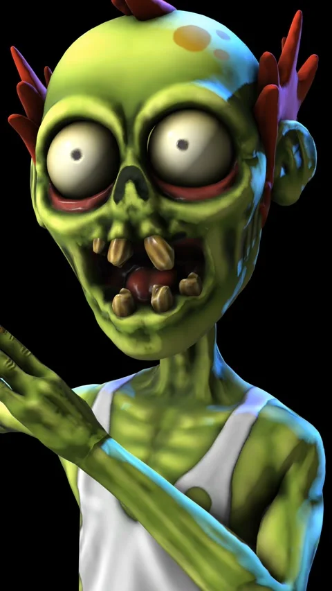 Seamless vertical video of a closeup of a zombie dancing salsa isolated with Stockbeeldmateriaal 311820442