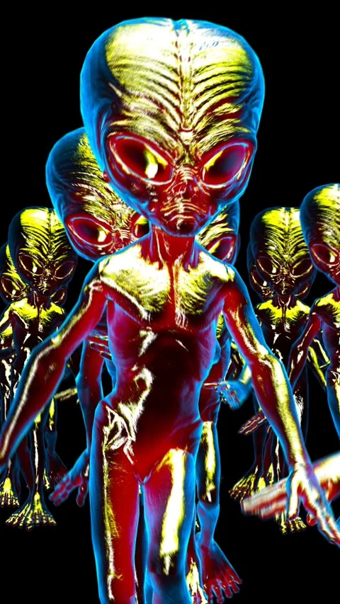 Seamless vertical video loopable animation of a glass alien walking isolated Stock Footage 319416915