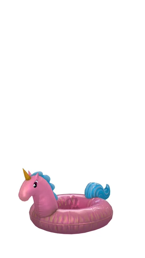Seamless vertical video of a pink unicorn inflatable. Funny summer background Видео 340470384