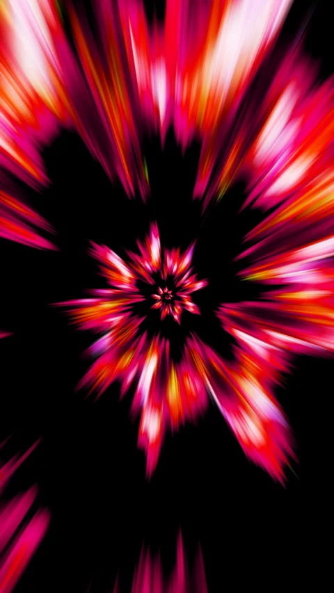 Seamless vertical video of a red glow flare light pattern swirl. Geometric Stock Footage 339809730