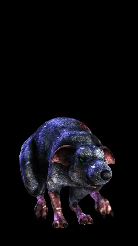 Seamless vertical video of walking rat, candles and Jack O´lantern pumpkins Video stock 320246111