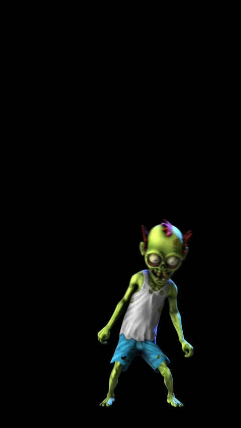 Seamless vertical video of a zombie dancing thriller isolated with copyspace. Stockbeeldmateriaal 311873846