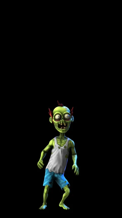 Seamless vertical video of a zombie dancing salsa isolated with copyspace. Funny Video stock 311875149