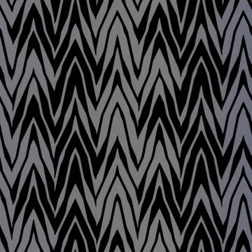 Seamless Vertical Zigzag Texture Pattern. Monochrome Vector. Dress Fabric Print. 스톡 일러스트