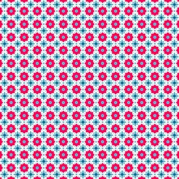 Seamless, vibrant abstract pattern with alternating red and blue colors against Stock Illustration