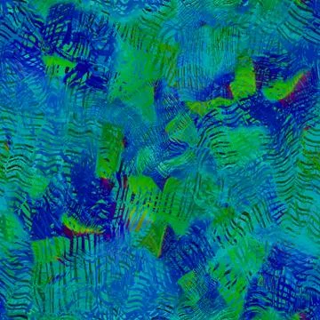 Seamless vibrant blue painted texture. Bold psychedelic neon glitch background Stock Illustration