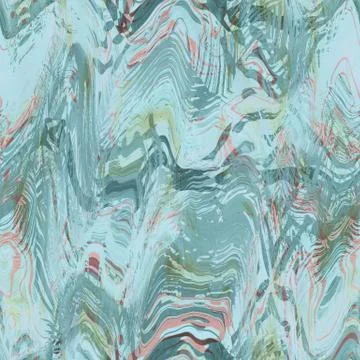 Seamless vibrant marble painted texture. Bold psychedelic blue glitch background Stock Illustration