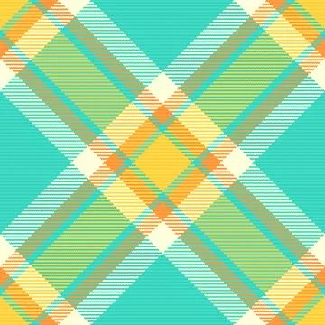 Seamless vibrant plaid pattern featuring intersecting diagonal lines in teal, Stock Illustration