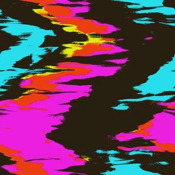 Seamless vibrant rainbow painted texture. Bold psychedelic neon artistic Illustrazione stock