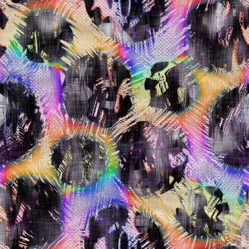 Seamless vibrant rainbow painted texture. Bold psychedelic neon artistic Stock Illustration