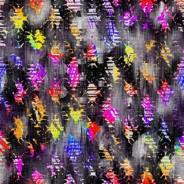 Seamless vibrant rainbow painted texture. Bold psychedelic neon artistic Stock Illustration