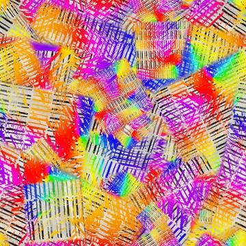 Seamless vibrant rainbow painted texture. Bold psychedelic neon artistic Stock Illustration