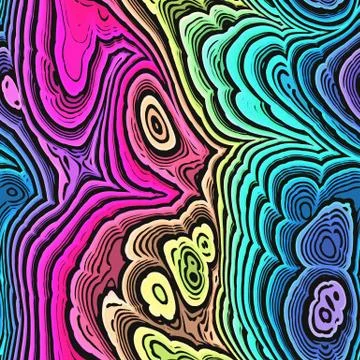 Seamless vibrant rainbow painted texture. Bold psychedelic neon artistic Illustrazione stock