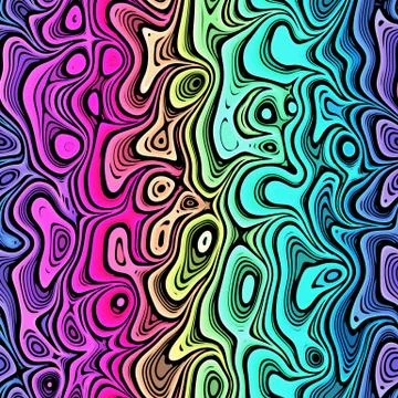 Seamless vibrant rainbow painted texture. Bold psychedelic neon artistic Stock Illustration
