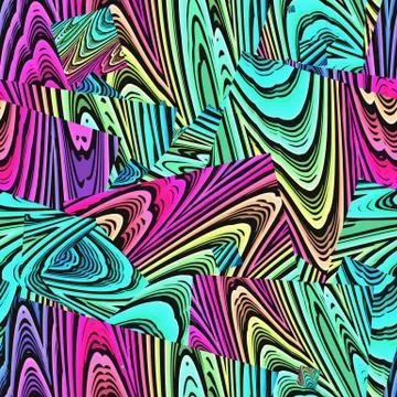 Seamless vibrant rainbow painted texture. Bold psychedelic neon artistic Stock Illustration