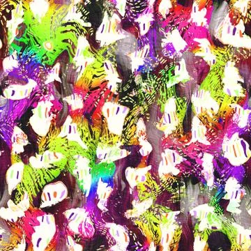 Seamless vibrant rainbow painted texture. Bold psychedelic neon glitch Stock Illustration