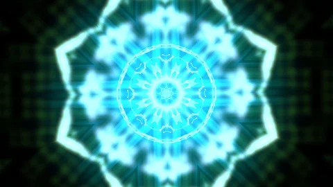 Seamless video background loop colorful elements making flowers in kaleidoscopic Stock Footage 121936089