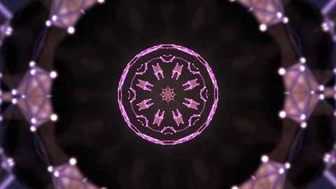 Seamless video background loop colorful elements making flowers in kaleidoscopic Stock Footage 121936168