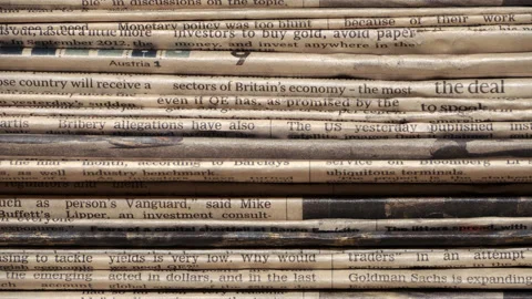 Seamless video - background from old newspapers Stock Footage 135376244