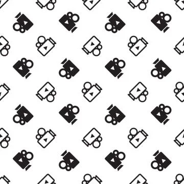 Seamless video camera icon, camera pattern for textile or background Stock Illustration