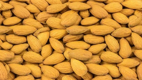 Seamless video with lots of almonds Stock Footage 122353689
