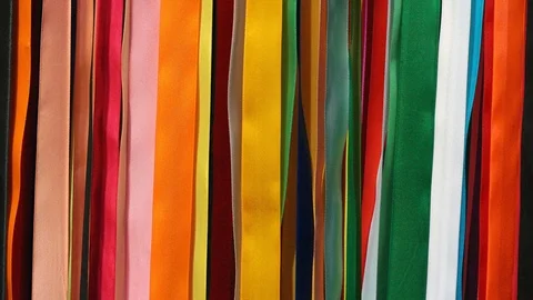 Seamless video from multi-colored satin ribbons Stock Footage 122546277