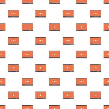 Seamless video player interface pattern for digital media Stock Illustration