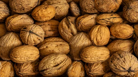 Seamless video - walnuts background Video stock 135376276