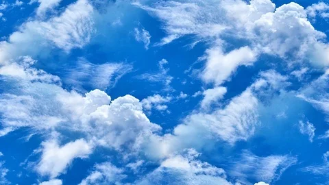 Seamless video - White clouds on a blue sky Stock Footage 118740351