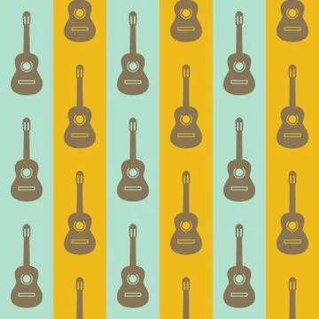 Seamless vintage background with guitars Stock Illustration