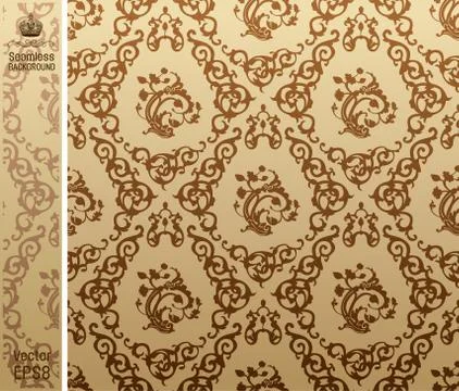 Seamless vintage background Pattern brown Stock Illustration
