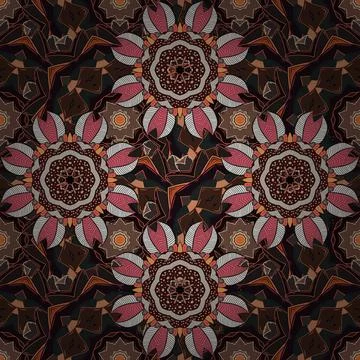 Seamless vintage. Flat Flower Elements Design. Vector Cute fabric pattern. Colou イラスト素材