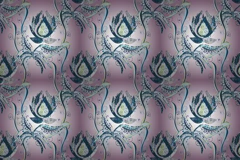 Seamless vintage. Flat Flower Elements Design. Colour Spring Theme seamless patt Stock Illustration