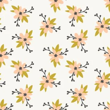 Seamless Vintage Floral Pattern Illustrazione stock