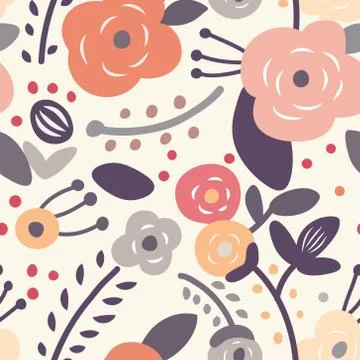 Seamless vintage floral pattern Stock Illustration