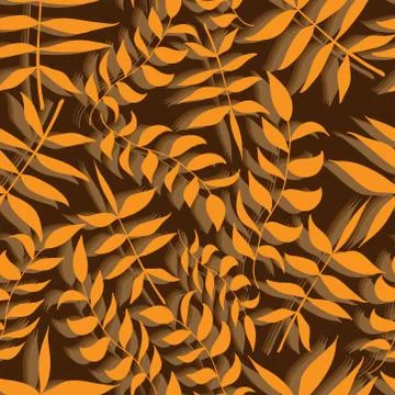 Seamless vintage floral pattern with leafs Stockillustratie