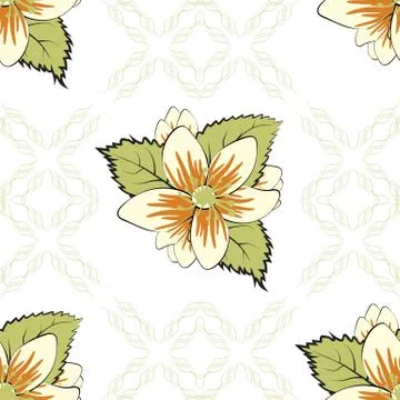 Seamless Vintage Flower Pattern Stock Illustration