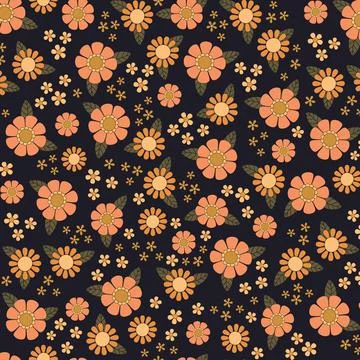Seamless Vintage Flower Pattern Illustrazione stock